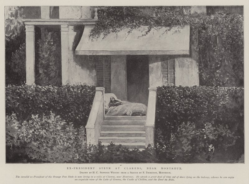 Były prezydent Steyn w Clarens, niedaleko Montreux autorstwa Henry Charles Seppings Wright