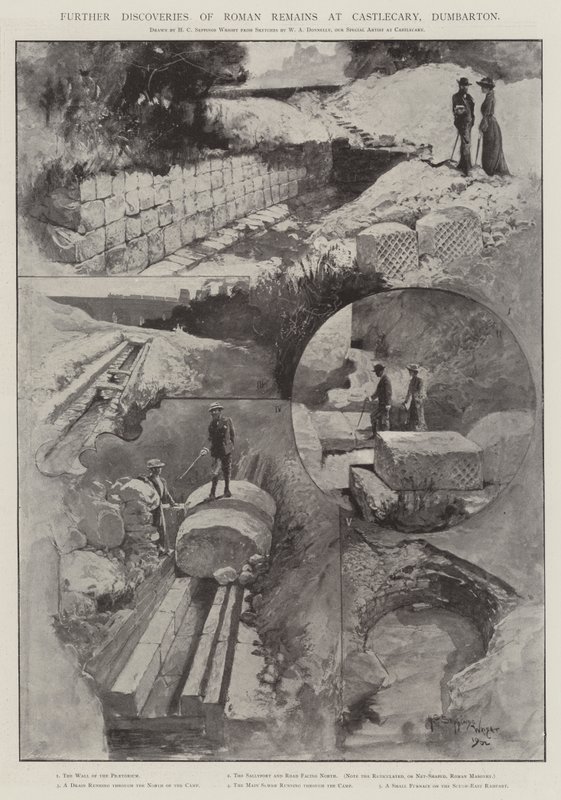 Dalsze odkrycia szczątków rzymskich w Castlecary, Dumbarton autorstwa Henry Charles Seppings Wright