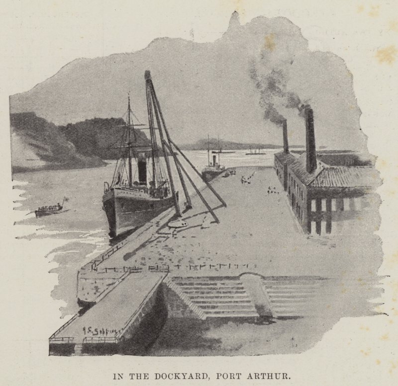 W stoczni, Port Arthur autorstwa Henry Charles Seppings Wright