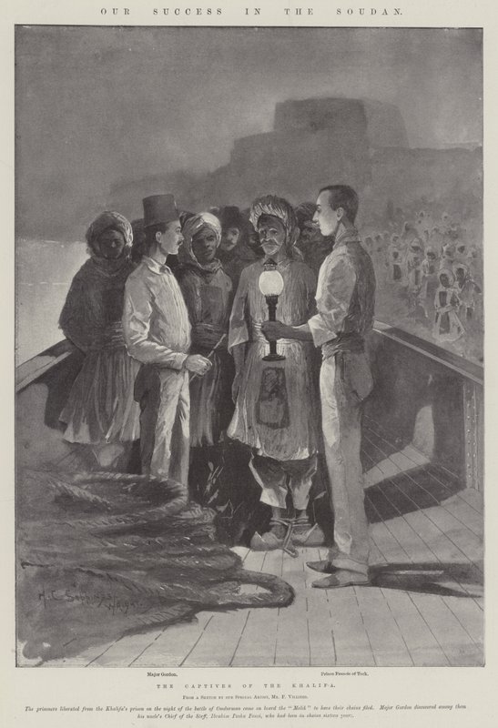 Nasz sukces w Sudanie, jeńcy kalifa autorstwa Henry Charles Seppings Wright