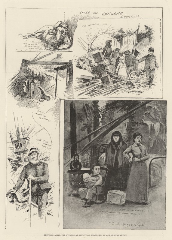 Szkice po Cyklonie w Louisville, Kentucky autorstwa Henry Charles Seppings Wright