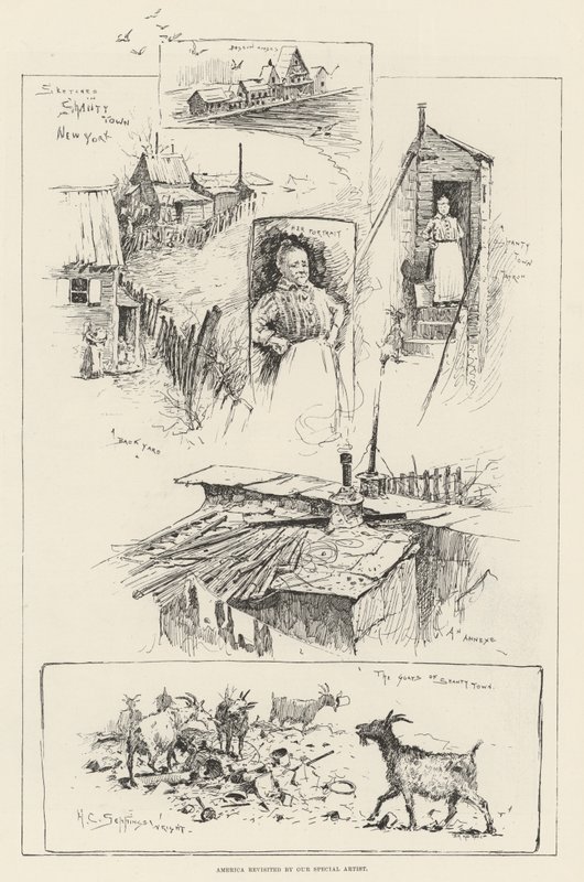 Szkice w Shanty Town, Nowy Jork autorstwa Henry Charles Seppings Wright