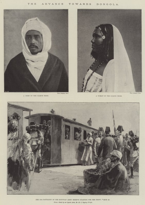 Natarcie w kierunku Dongoli autorstwa Henry Charles Seppings Wright
