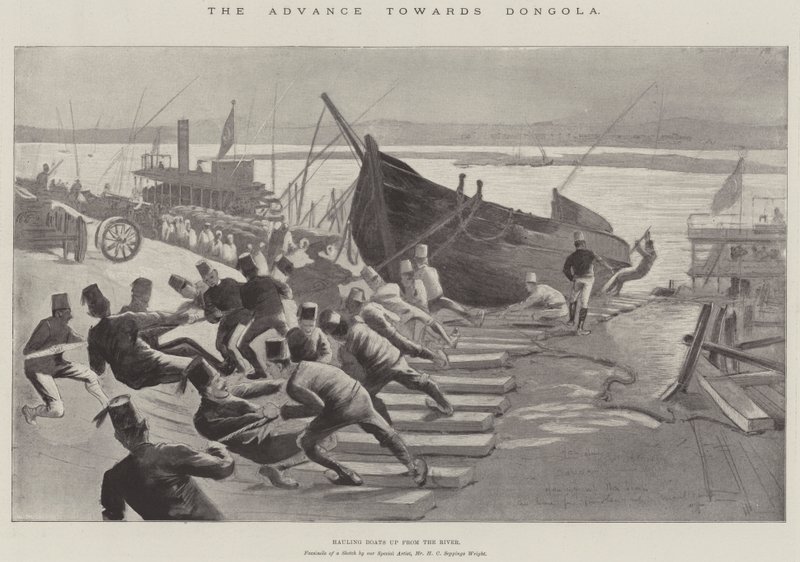 Natarcie w kierunku Dongoli autorstwa Henry Charles Seppings Wright