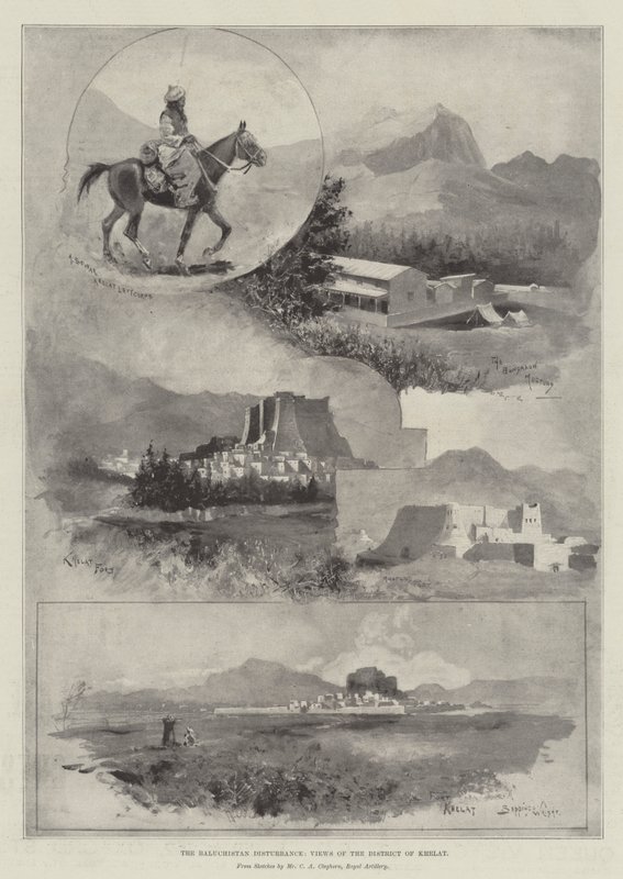 Niepokoje w Beludżystanie, widoki dystryktu Chelat autorstwa Henry Charles Seppings Wright
