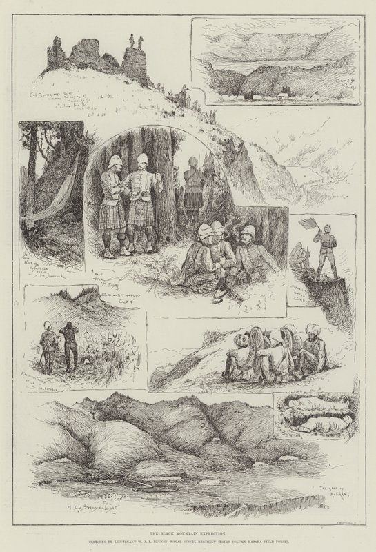 Grawerowanie Black Mountain Expedition autorstwa Henry Charles Seppings Wright