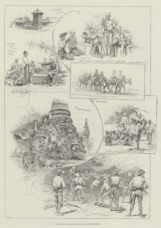 Cywilna lub rodzima policja Górnej Birmy autorstwa Henry Charles Seppings Wright
