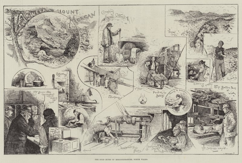Kopalnie złota w Merionethshire w północnej Walii autorstwa Henry Charles Seppings Wright