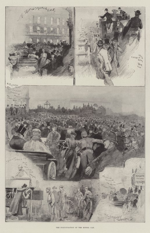 Inauguracja samochodu motorowego autorstwa Henry Charles Seppings Wright