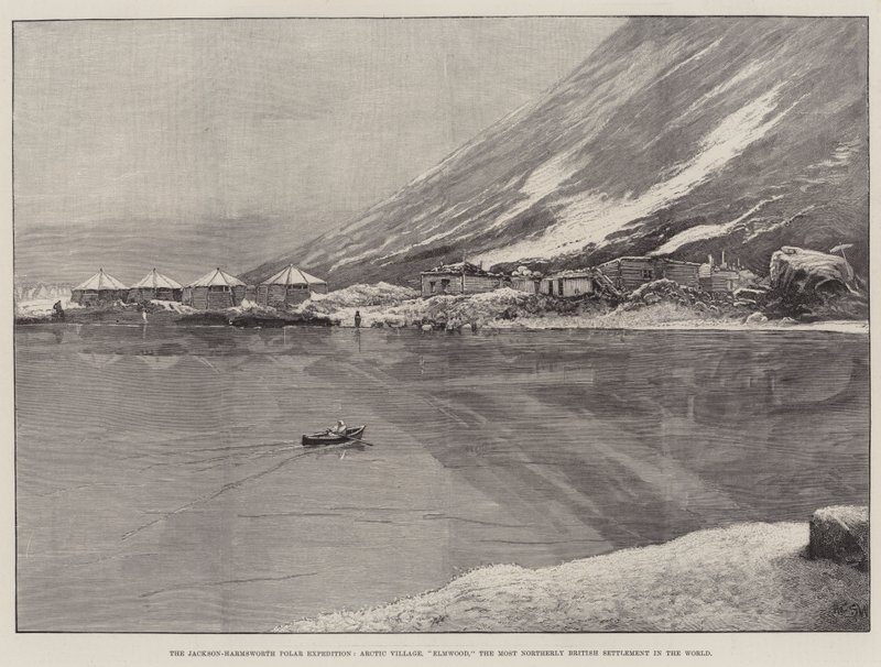 Ekspedycja Polarna Jackson-Harmsworth, Arctic Village, Elmwood, najbardziej wysunięta na północ osada brytyjska na świecie autorstwa Henry Charles Seppings Wright