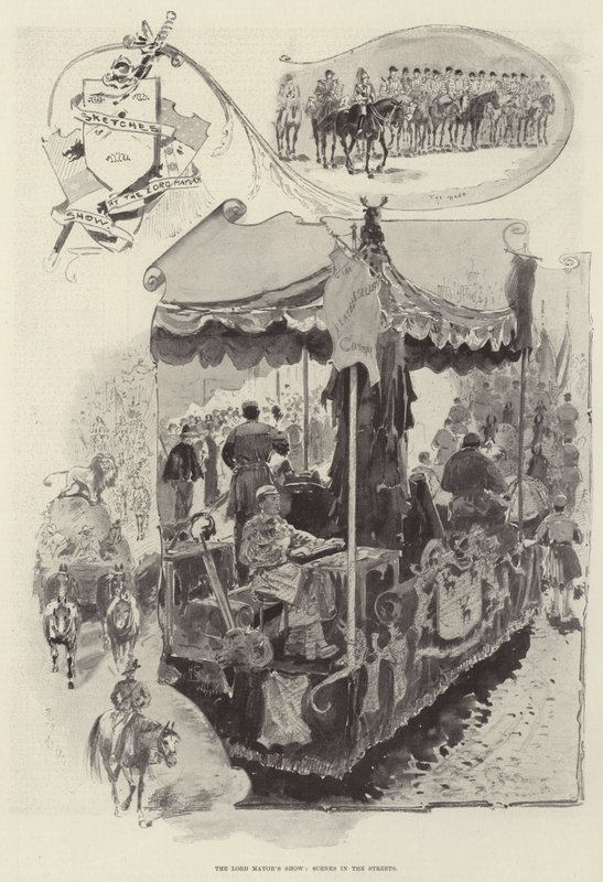 Show burmistrza, Sceny na ulicach autorstwa Henry Charles Seppings Wright