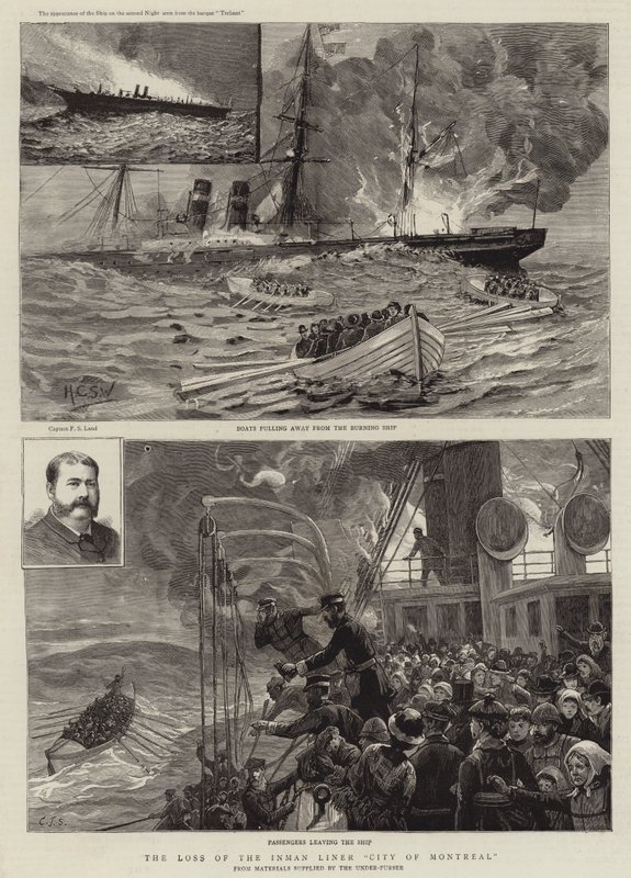 Utrata Inman Liner City of Montreal autorstwa Henry Charles Seppings Wright