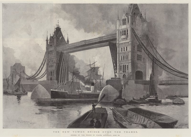 Nowy most Tower Bridge nad Tamizą, otwarty przez księcia Walii, sobota, 30 czerwca autorstwa Henry Charles Seppings Wright