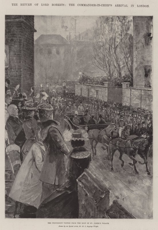 Powrót Lorda Robertsa, przybycie głównodowodzącego do Londynu autorstwa Henry Charles Seppings Wright