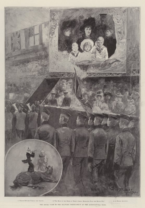 Królewska wizyta na Turnieju Wojskowym w Hali Rolniczej autorstwa Henry Charles Seppings Wright