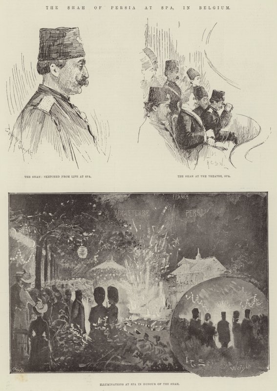 Szach Persji w Spa w Belgii autorstwa Henry Charles Seppings Wright