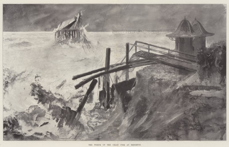 Wrak mola łańcuchowego w Brighton autorstwa Henry Charles Seppings Wright