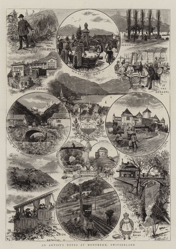 Notatki artysty w Montreux, Szwajcaria autorstwa Henry Edward Tidmarsh
