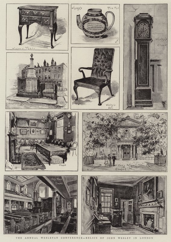 Doroczna Konferencja Wesleyańska, Relikwie Johna Wesleya w Londynie autorstwa Henry Edward Tidmarsh