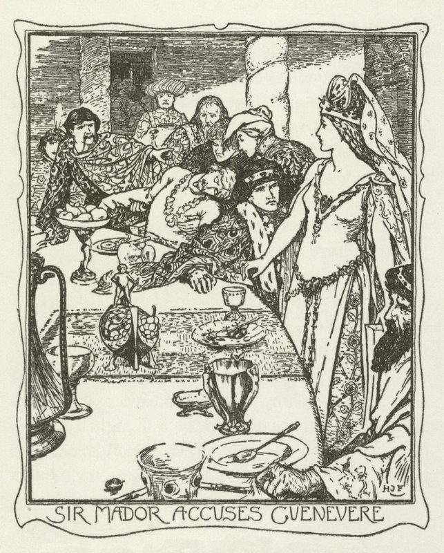 Sir Mador oskarża Guenevere autorstwa Henry Justice Ford