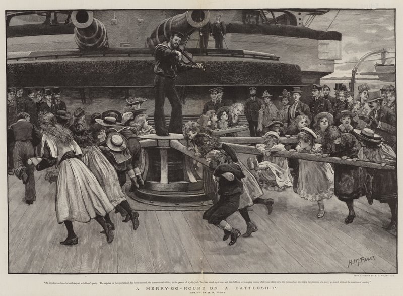 Karuzela na pancerniku autorstwa Henry Marriott Paget