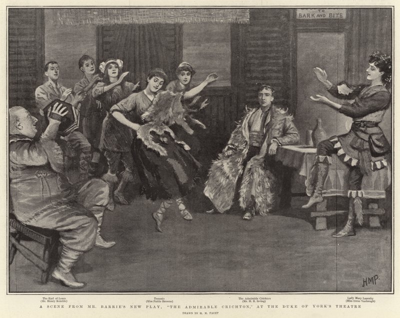 Scena z nowej sztuki pana Barrie, The Admirable Crichton, w Duke of York