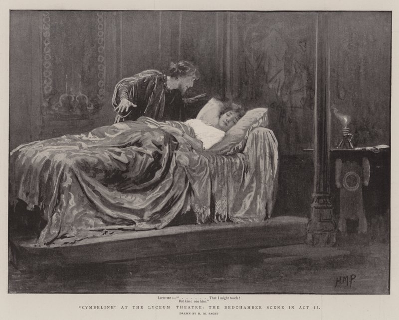 Cymbelina w Teatrze Liceum, Scena Sypialnia w II akcie autorstwa Henry Marriott Paget