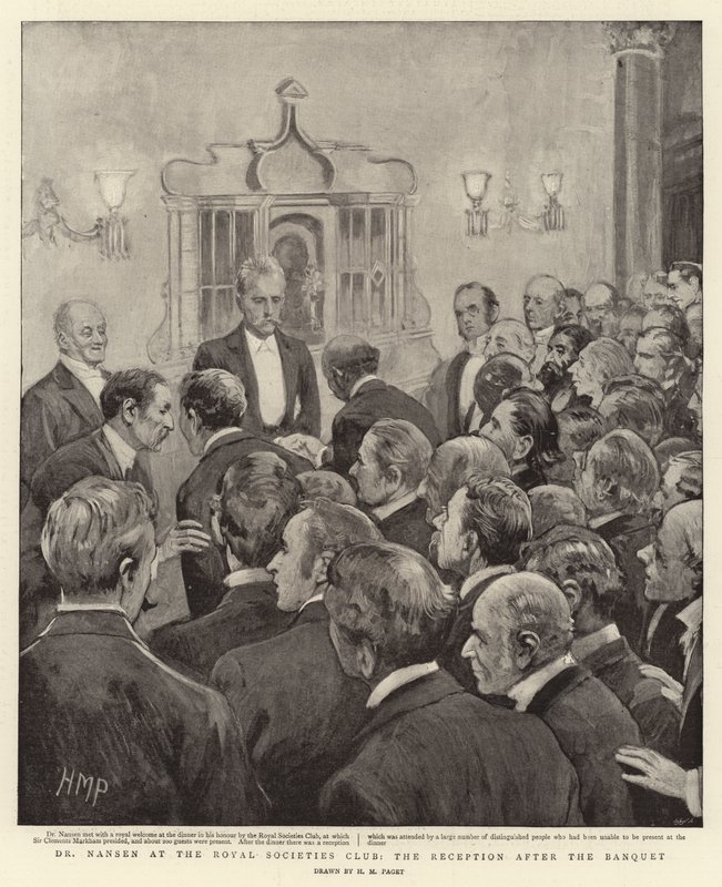 Dr Nansen w Royal Societies Club, przyjęcie po bankiecie autorstwa Henry Marriott Paget