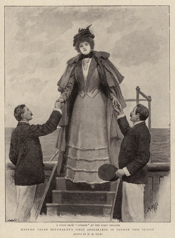 Pierwszy występ Madame Sarah Bernhardt w Londynie w tym sezonie autorstwa Henry Marriott Paget