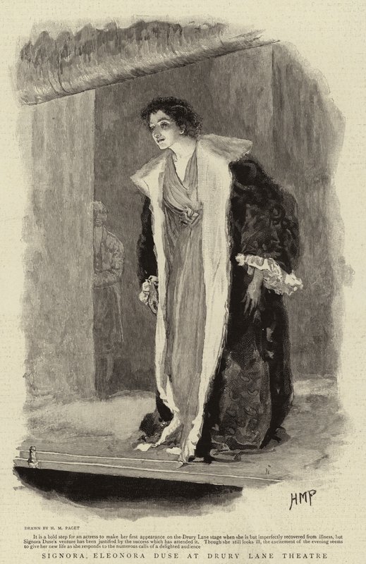 Signora Eleonora Duse w teatrze Drury Lane autorstwa Henry Marriott Paget