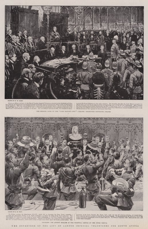 Wyjazd ochotników z City of London Imperial do Afryki Południowej autorstwa Henry Marriott Paget