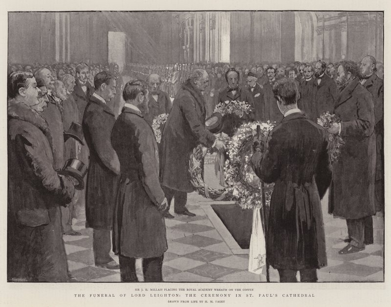 Pogrzeb zmarłego Lorda Leightona, ceremonia w katedrze św. Pawła autorstwa Henry Marriott Paget