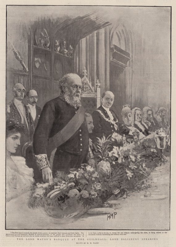 Bankiet Lorda Burmistrza w Guildhall, przemawia Lord Salisbury autorstwa Henry Marriott Paget