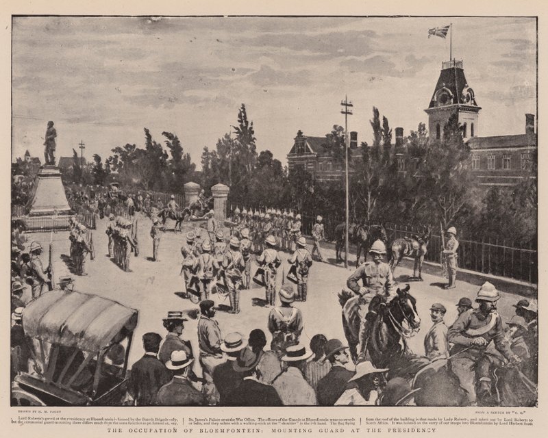 Okupacja Bloemfontein, montowanie straży przy prezydencji autorstwa Henry Marriott Paget