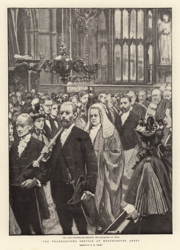 Święto Dziękczynienia w Opactwie Westminsterskim autorstwa Henry Marriott Paget