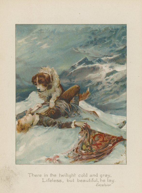 Tam w półmroku zimnym i szarym, bez życia, ale piękny, leżał (chromolitho) autorstwa Henry Marriott Paget