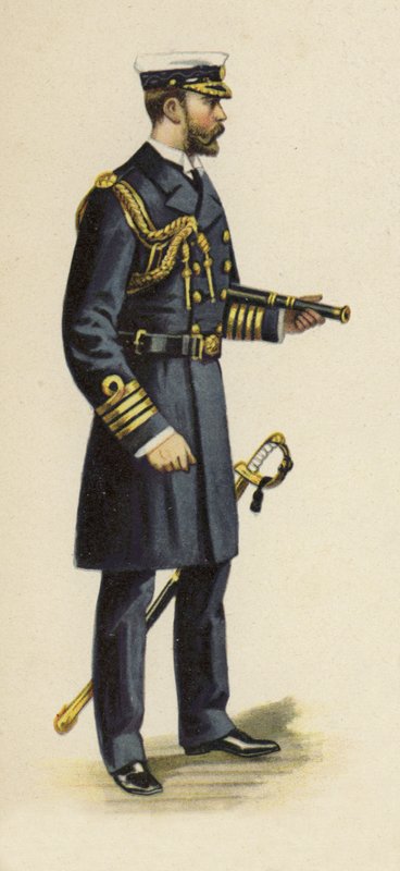 Książę Kornwalii i Yorku podczas służby morskiej, 1892 (chromolitho) autorstwa Henry Payne