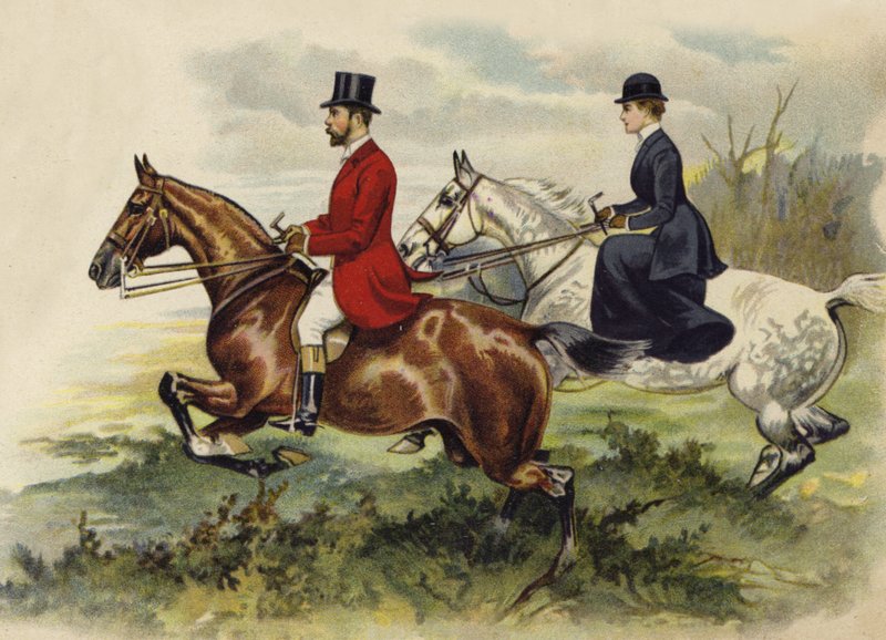 Książę i księżna Walii na polu łowieckim (chromolitho) autorstwa Henry Payne