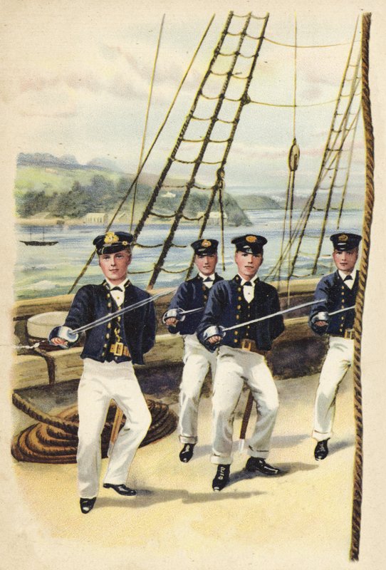 Przyszły król Geoge V jako kadet marynarki wojennej, 1877 (chromolit) autorstwa Henry Payne