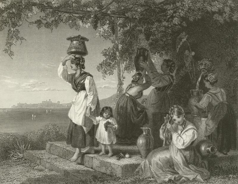 Włoskie chłopskie dziewczyny autorstwa Henry Penry Williams