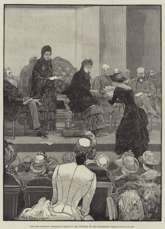 Księżniczka Beatrice wręcza nagrody studentom Bloomsbury Female School of Art. autorstwa Henry Stephen Ludlow
