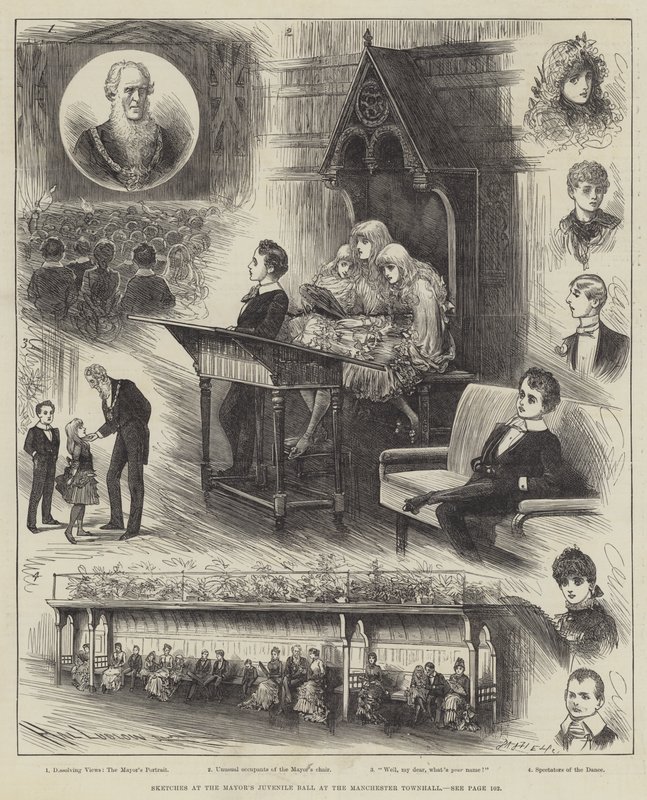 Szkice na balu burmistrza w Manchester Townhall autorstwa Henry Stephen Ludlow