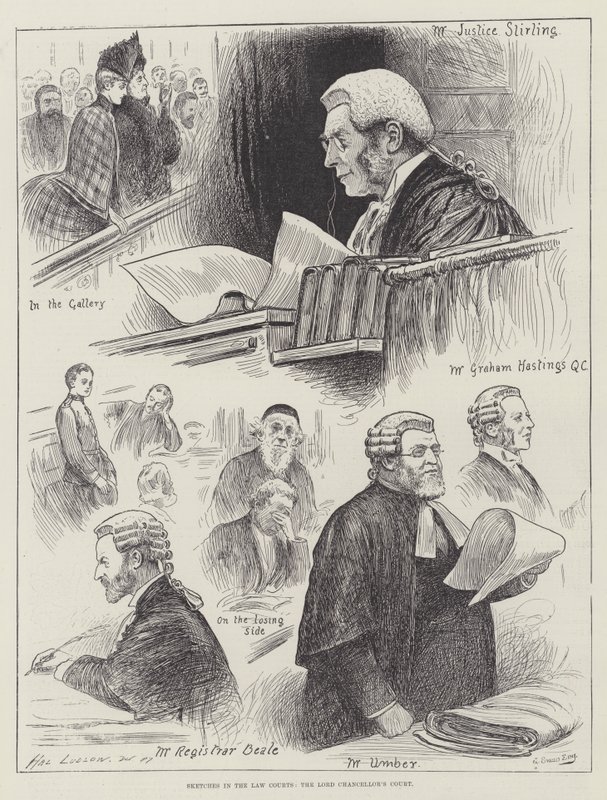 Szkice w sądach, sądzie lorda kanclerza autorstwa Henry Stephen Ludlow