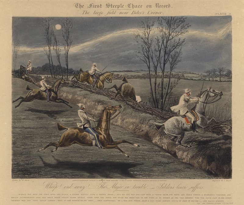 Zarejestrowany pierwszy pościg za przeszkodami, 1839 autorstwa Henry Thomas Alken