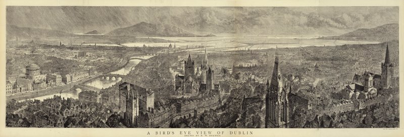 Dublin z lotu ptaka autorstwa Henry William Brewer