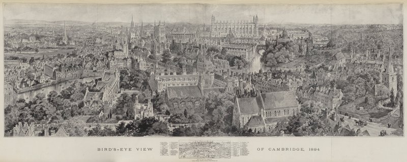 Widok z lotu ptaka na Cambridge, 1894 autorstwa Henry William Brewer