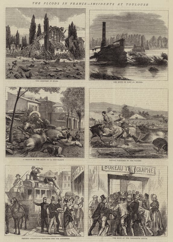 Powodzie we Francji, incydenty w Tuluzie autorstwa Henry William Brewer