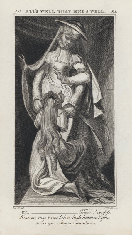 Ilustracja do Szekspira Wszystko dobre, co się dobrze kończy (rycina) autorstwa Henry  Fuseli