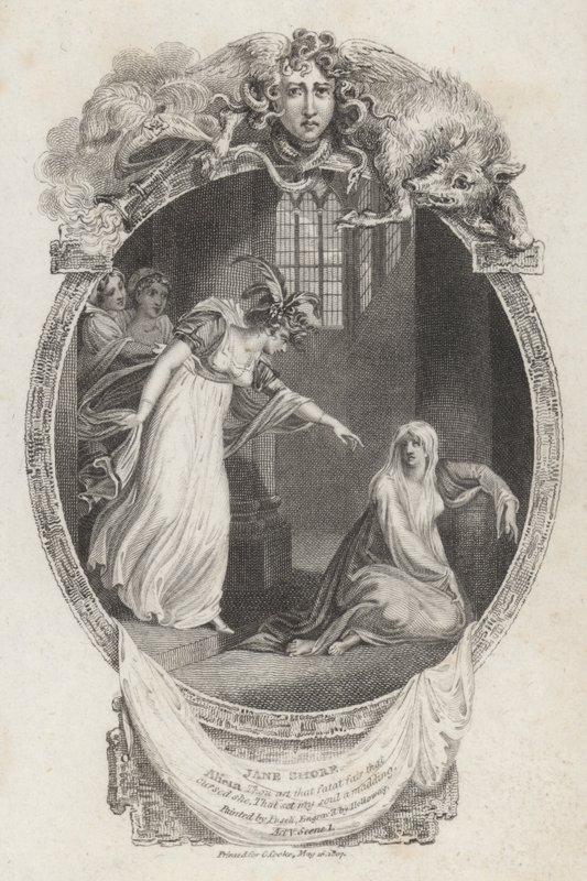 Scena z Tragedii Jane Shore autorstwa Nicholasa Rowe (rycina) autorstwa Henry  Fuseli