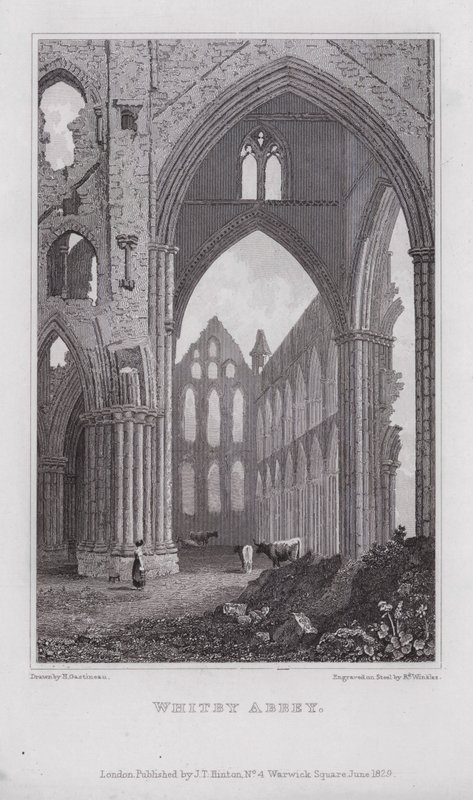 Opactwo Whitby (grawerowanie) autorstwa Henry (after) Gastineau